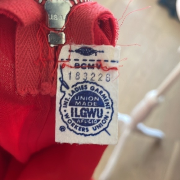 VINTAGE Red silk and Linen RED dress - Picture 4 of 9